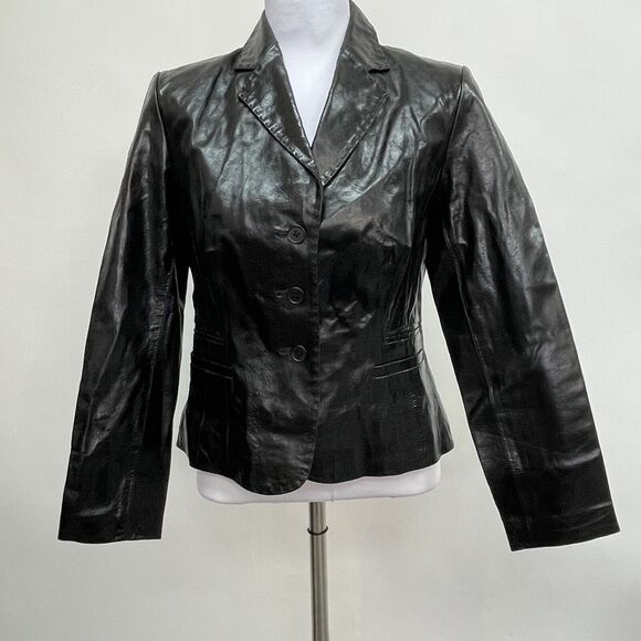 Spiegel Women's Leather Jacket Size 6 Black - Picture 1 of 8